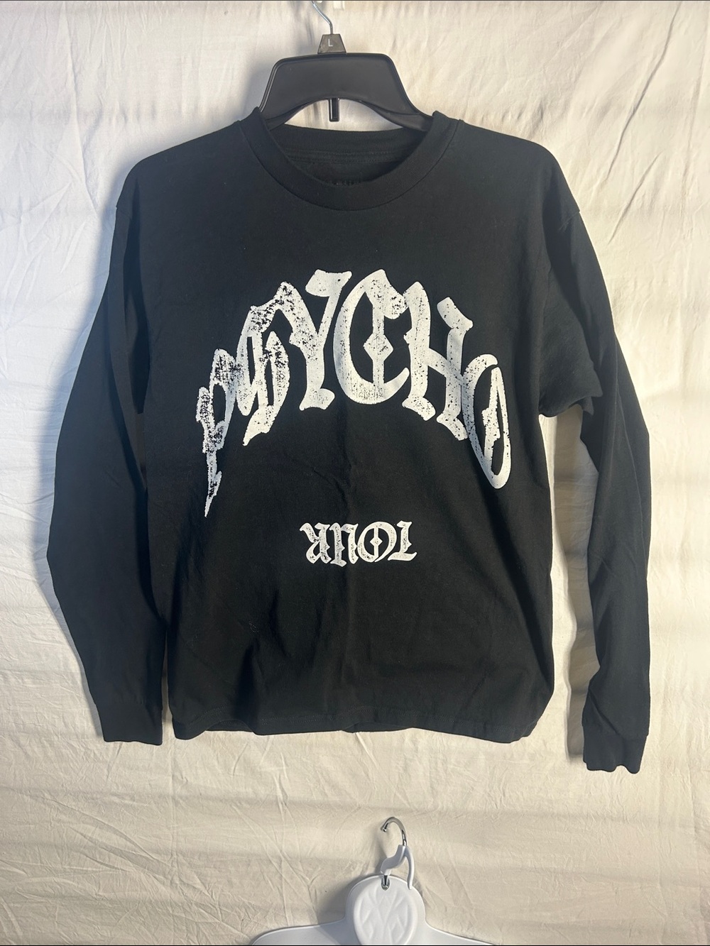 Black Graphic Long Sleeve Crewneck Shirt